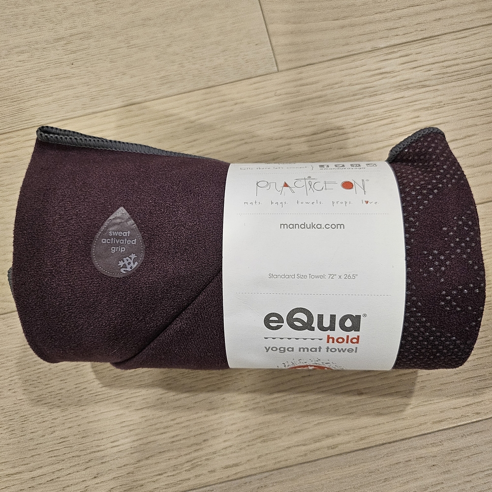 NEW Manduka eQua Hold Yoga Mat Towel in Deep Purple